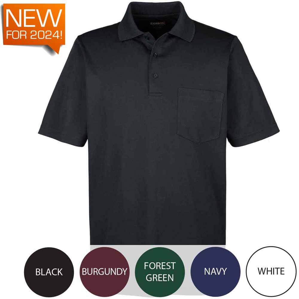 Mens Short Sleeve Performance Polo with Pocket